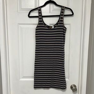bp Blue & Cream Striped Tank Dress